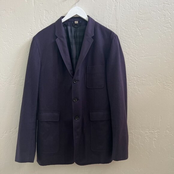 Burberry Men's Navy Blue 100% Virgin Wool Milford Jacket, sz 54 - Picture 8 of 11